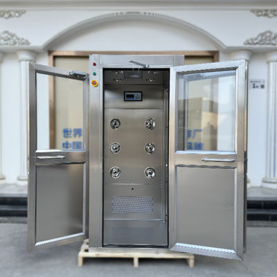 Douche d'air à trois portes en acier inoxydable salle blanche douche d'air fournisseur salle blanche de douche d'air