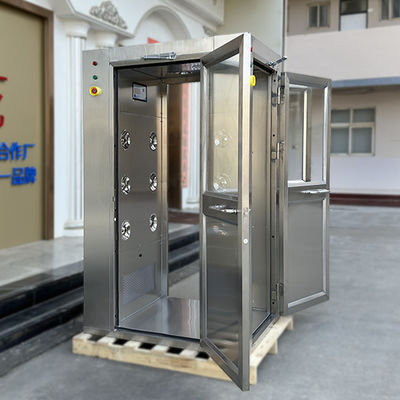Douche d'air à trois portes en acier inoxydable salle blanche douche d'air fournisseur salle blanche de douche d'air