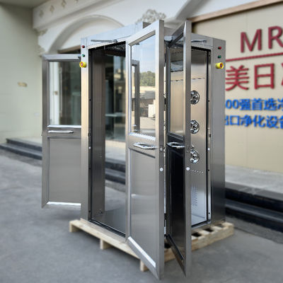 Chambre propre à trois portes en acier inoxydable 304 à débit d'air vertical