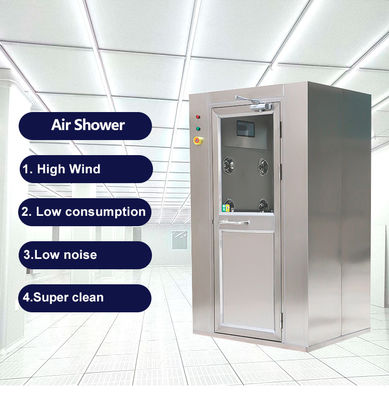 Salle de douche à air intelligent 1500W avec angle de débit d'air à 360° et plaque d'acier recouverte de poudre SUS304/pour la salle blanche