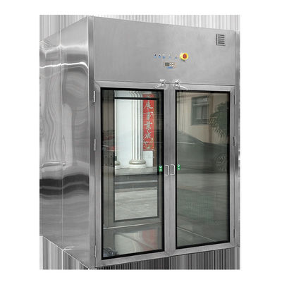 Boîte de passe de salle blanche à porte double pour laboratoire Hepa adopte H14 Boîte de passe de douche à air