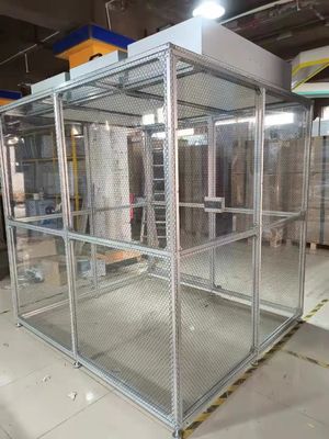 Stand propre ISO 5 avec système HEPA FFU. Conception modulaire et mobile pour les laboratoires et l'électronique