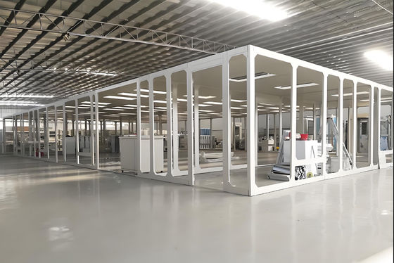 Réservoir de salle blanche personnalisé avec cadre en acier inoxydable 304, conformité ISO classe 5 et filtration HEPA 34 × FFU