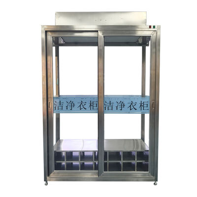 Armoire en verre pour salle blanche avec filtration HEPA et capacité de 25 personnes pour le stockage de vêtements en acier inoxydable conforme à la norme ISO 14644