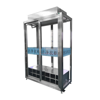 Armoire en verre pour salle blanche avec filtration HEPA et capacité de 25 personnes pour le stockage de vêtements en acier inoxydable conforme à la norme ISO 14644