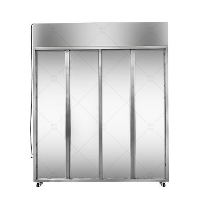 Salle blanche en acier inoxydable, armoire à vêtements et chaussures, double zone ISO 14644, capacité 40 personnes.