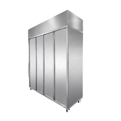Salle blanche en acier inoxydable, armoire à vêtements et chaussures, double zone ISO 14644, capacité 40 personnes.