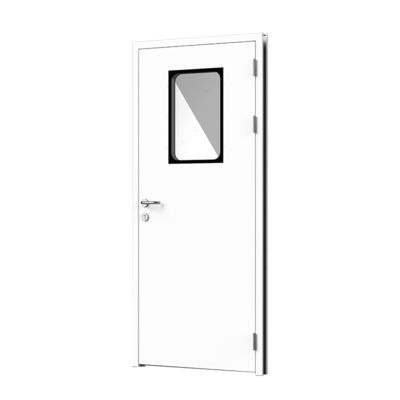 Porte en acier pour salle blanche ISO 14644 avec fermeture hermétique, protection contre la contamination et dissipation électrostatique