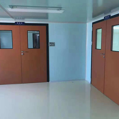Porte en acier double salle blanche. Conception résistante au trafic. Certifiée FDA/CE.