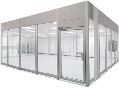 Cabine de salle blanche personnalisée conforme à la norme ISO 14644-1 avec construction à cadre en aluminium et contrôle du débit d'air réglable