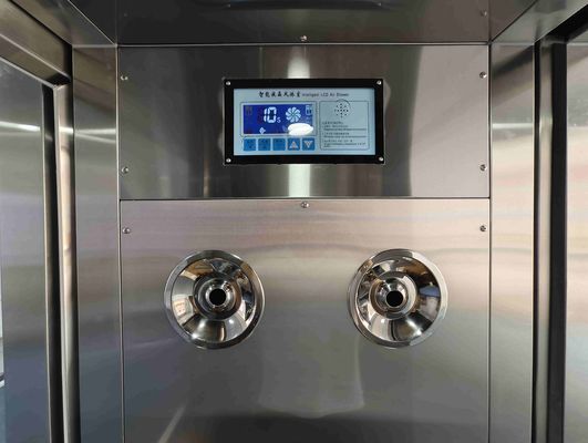 Douche d'air à porte coulissante intelligente avec reconnaissance faciale et construction en acier inoxydable pour la décontamination du personnel