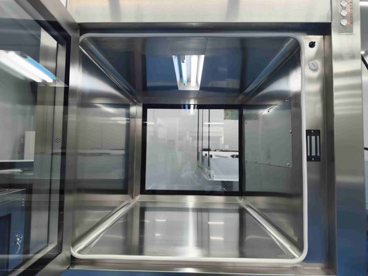 Boîte de passage de verrouillage électronique à double chambre en acier inoxydable avec stérilisation UV pour le contrôle de la contamination des salles blanches