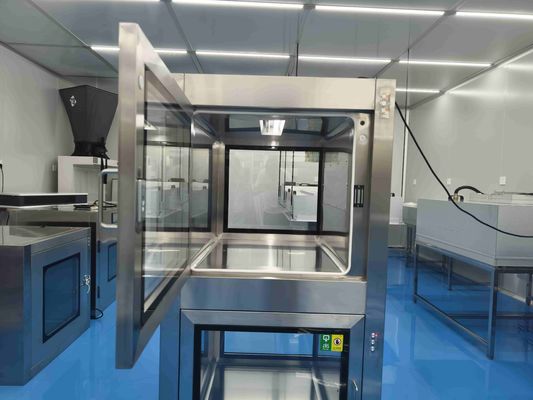 Boîte de passage de verrouillage électronique à double chambre en acier inoxydable avec stérilisation UV pour le contrôle de la contamination des salles blanches