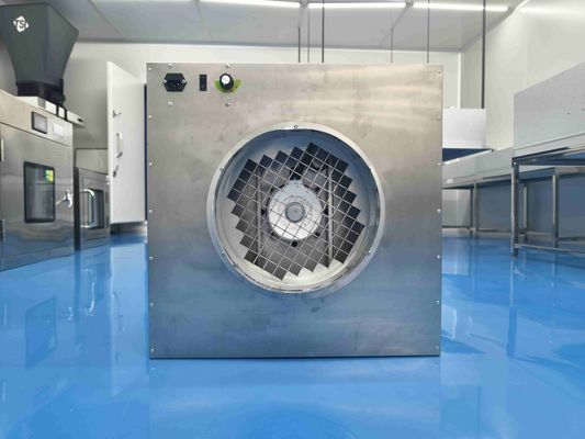 Unité de filtration de ventilateur à aspiration inverse avec port de bride et filtration à haut rendement pour salles blanches