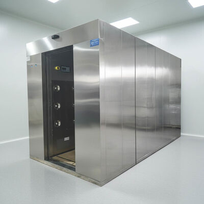 Douche à air de salle blanche certifiée ISO 14644 avec porte coulissante automatique et construction en acier lourd