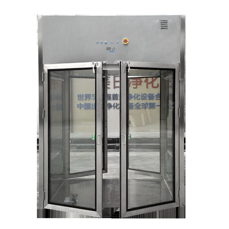 Boîte de passe de salle blanche à porte double pour laboratoire Hepa adopte H14 Boîte de passe de douche à air