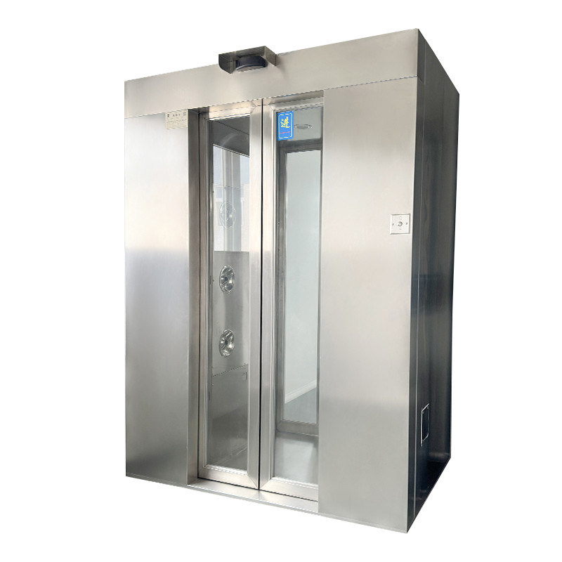 Douche d'air à porte coulissante automatique encastrée avec acier inoxydable 201 et conception compacte pour la décontamination des salles blanches