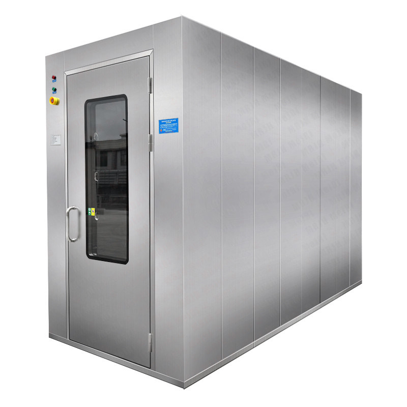 Douche d'air en acier inoxydable 304 avec double flux d'air conçu pour la décontamination des salles blanches 1240x2000x2100mm