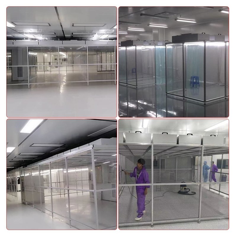 Salle blanche ISO5 ~ ISO9 personnalisée avec alimentation en air frais de 10 % à 30 % et température contrôlée pour les environnements stériles
