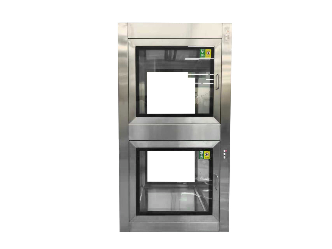 Boîte de passage de verrouillage électronique à double chambre en acier inoxydable avec stérilisation UV pour le contrôle de la contamination des salles blanches