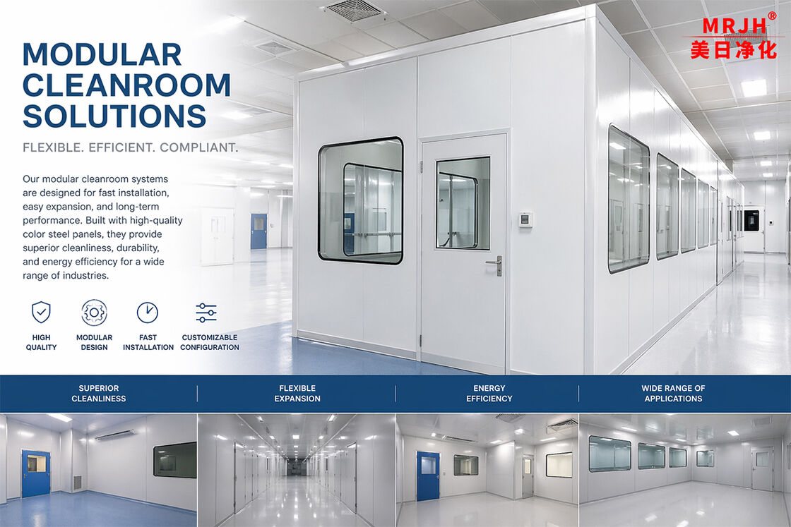 Station de travail modulaire de salle blanche personnalisée avec unités de filtrage HEPA et conformité ISO5~ISO9